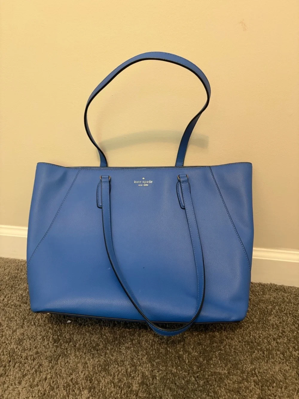 Kate Spade New York Blue Leather Tote textured - Picture 1 of 6